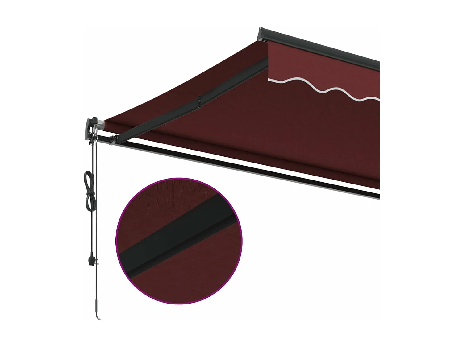 Tenda da sole retrattile automatica bordeaux 350x250 cm