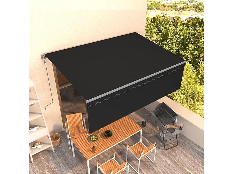 Tenda da sole automatica estensibile con telo 4x3 m Antracite