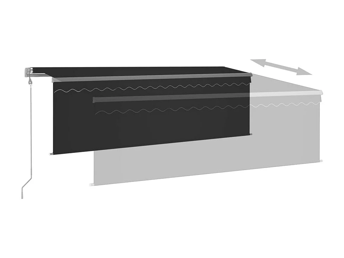 Tenda da sole automatica estensibile con telo 4x3 m Antracite