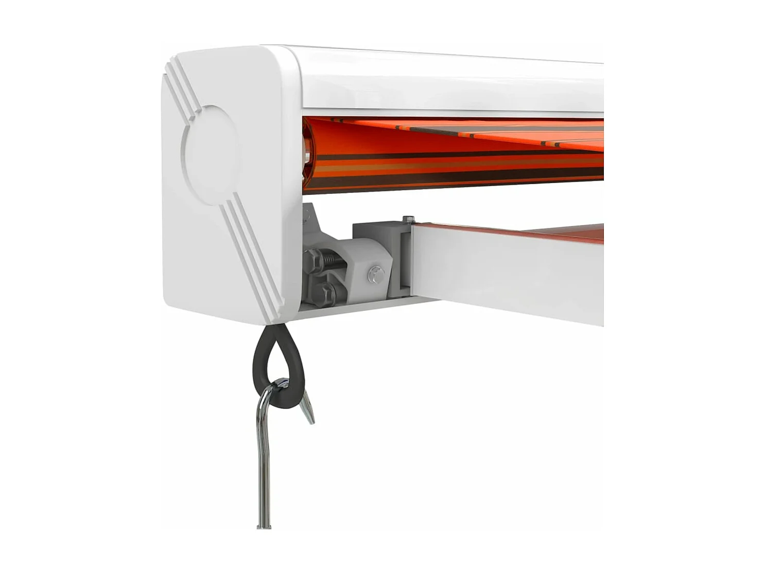 Tenda da sole retrattile arancione e marrone 4,5x3 m in tessuto e alluminio