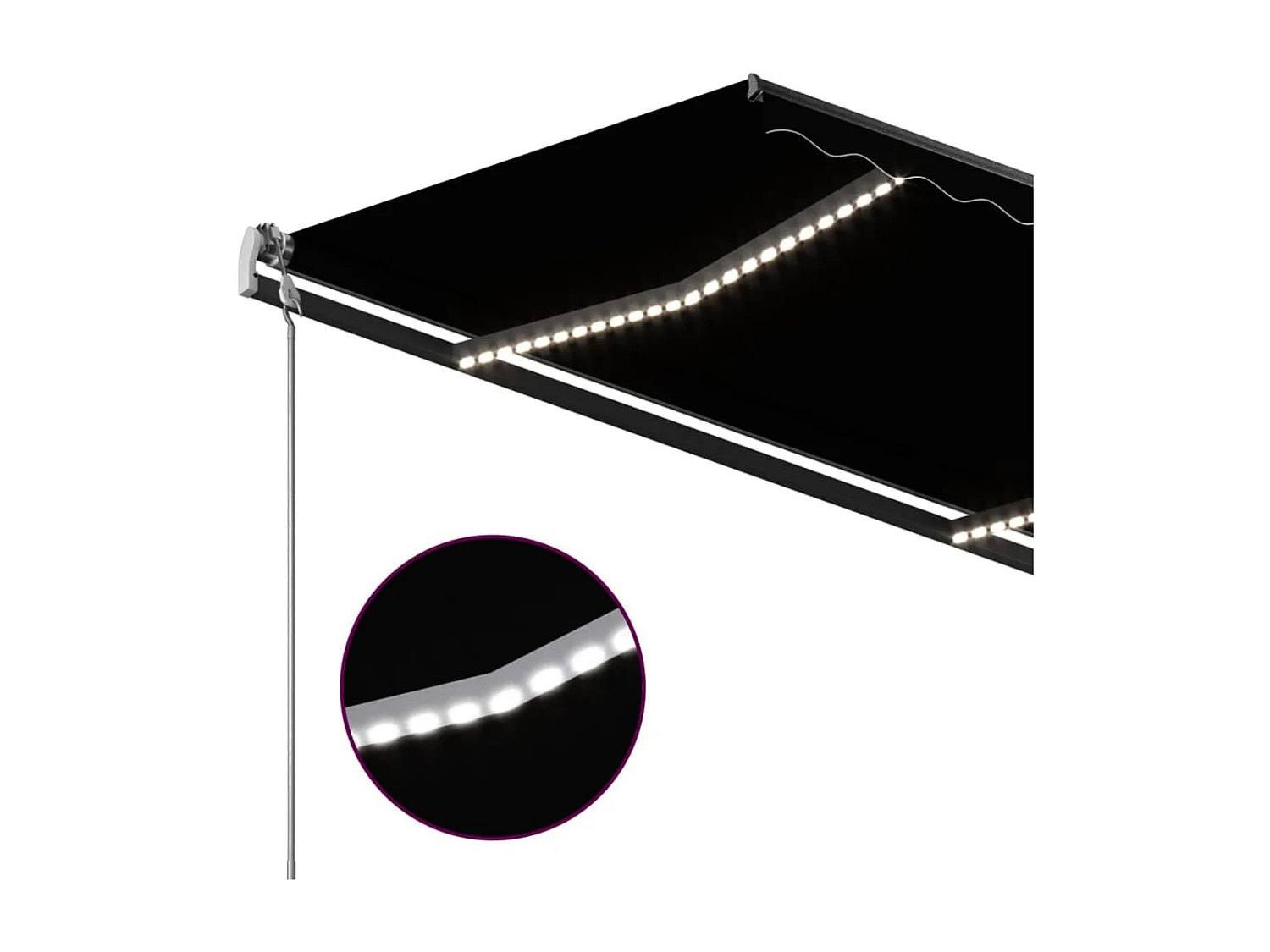 Toldo automático com sensor de vento e LED 3x2,5 m Antracite