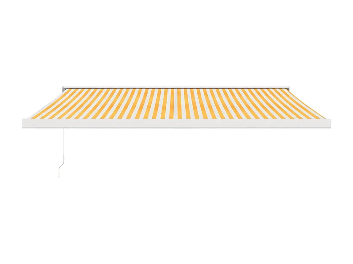 Auvent rétractable jaune et blanc 4,5x3 m tissu et aluminium
