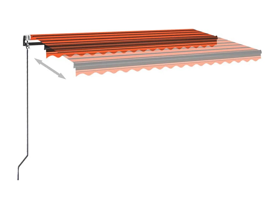 Toldo retrátil automático 400x350 cm Laranja e marrom