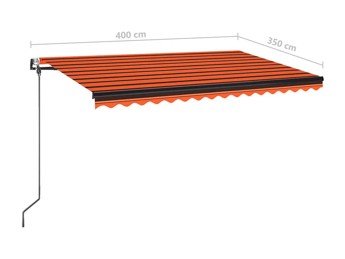 Toldo retrátil automático 400x350 cm Laranja e marrom