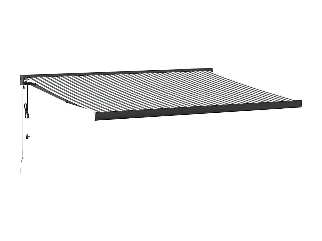 Auvent rétractable anthracite et blanc 4x3 m tissu et aluminium