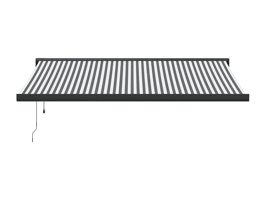 Auvent rétractable anthracite et blanc 4x3 m tissu et aluminium