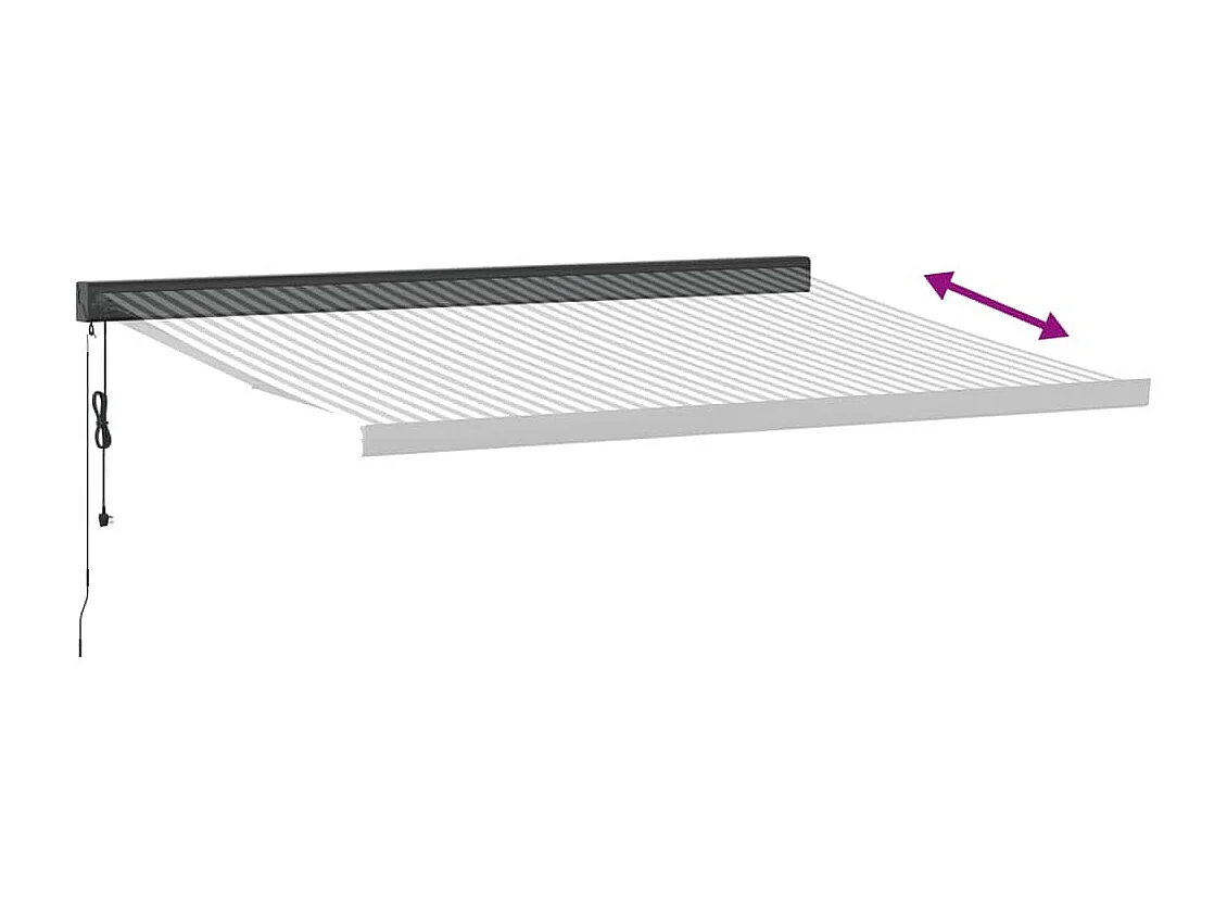 Auvent rétractable anthracite et blanc 4x3 m tissu et aluminium