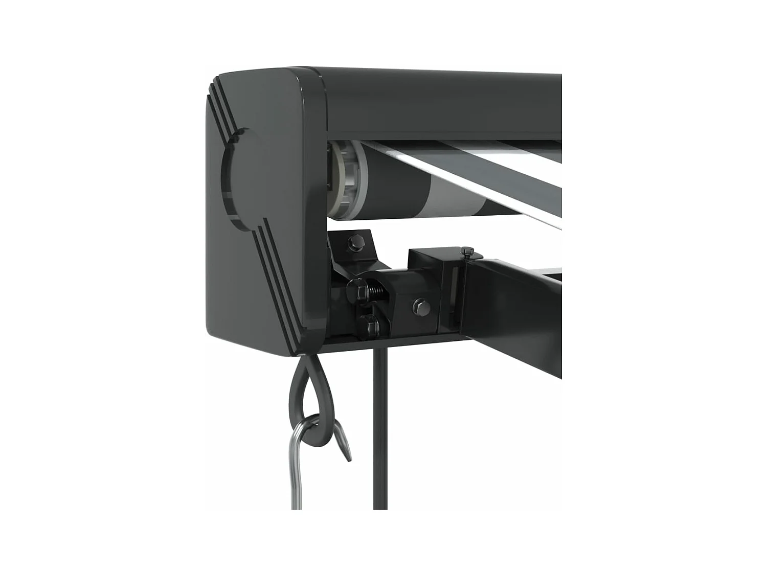 Auvent rétractable anthracite et blanc 4x3 m tissu et aluminium