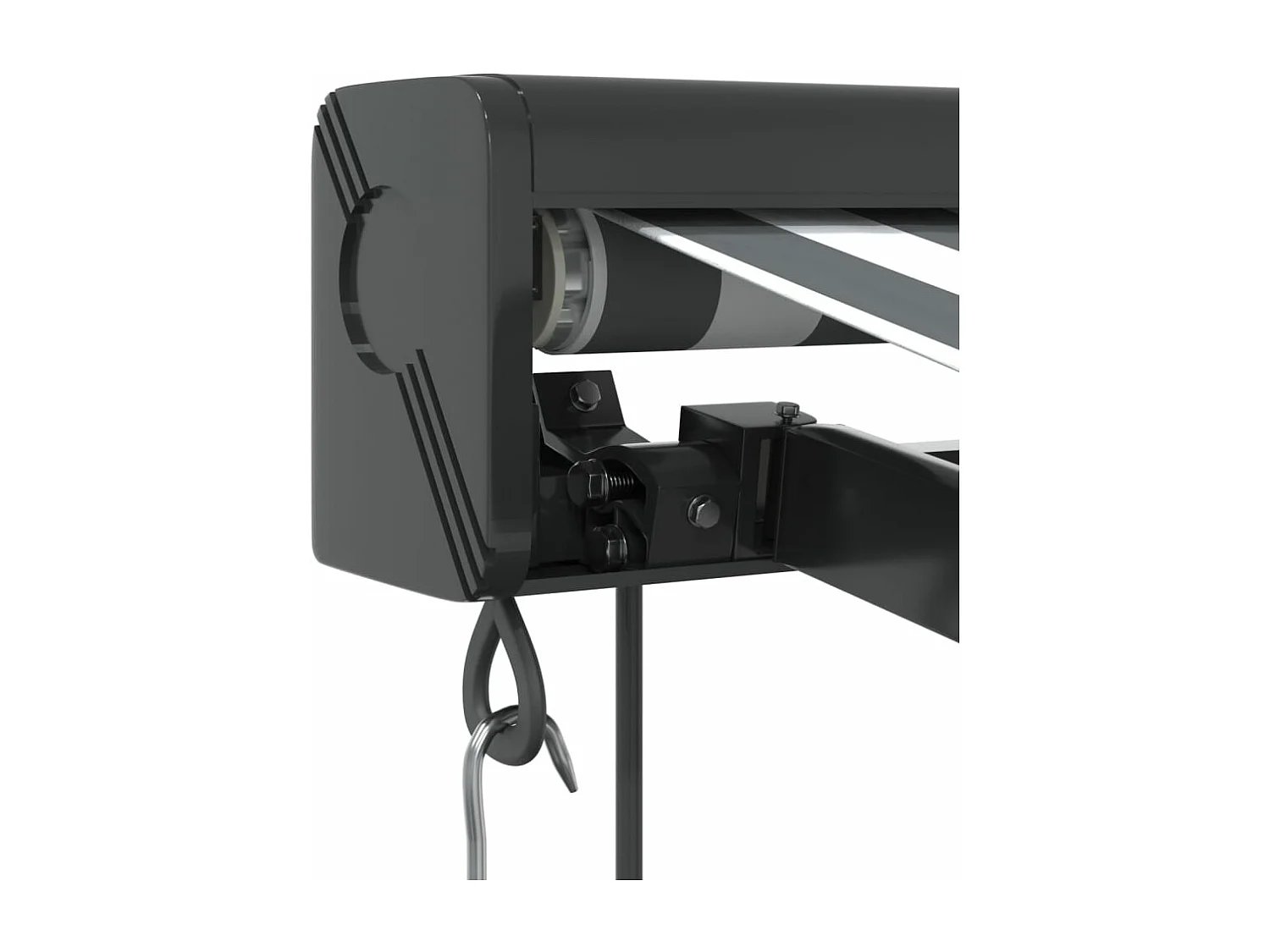 Tenda da sole estensibile antracite e bianca 4x3 m in tessuto e alluminio