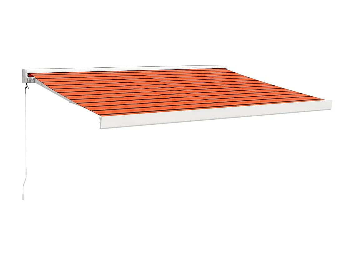 Auvent rétractable orange et marron 3x2,5 m tissu et aluminium