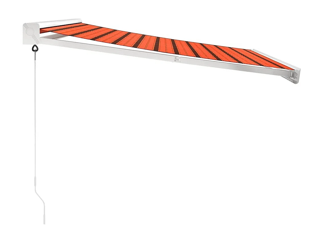 Auvent rétractable orange et marron 3x2,5 m tissu et aluminium