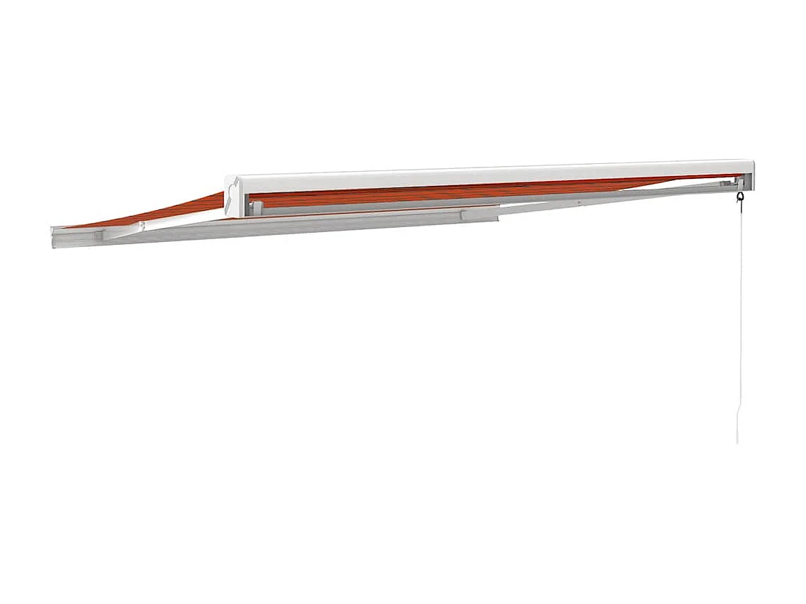 Auvent rétractable orange et marron 3x2,5 m tissu et aluminium