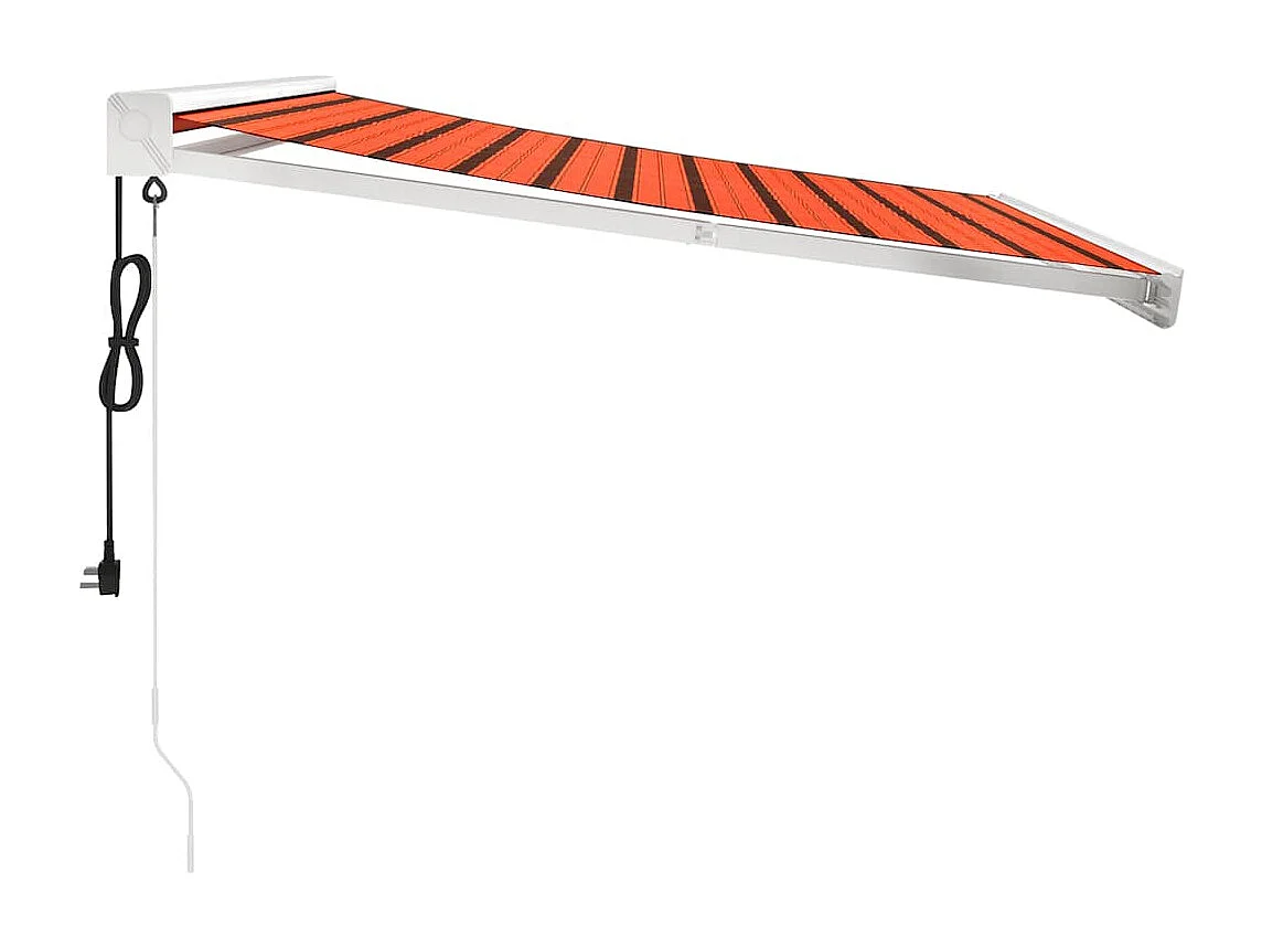 Toldo retrátil laranja e marrom 3,5x2,5m tecido e alumínio