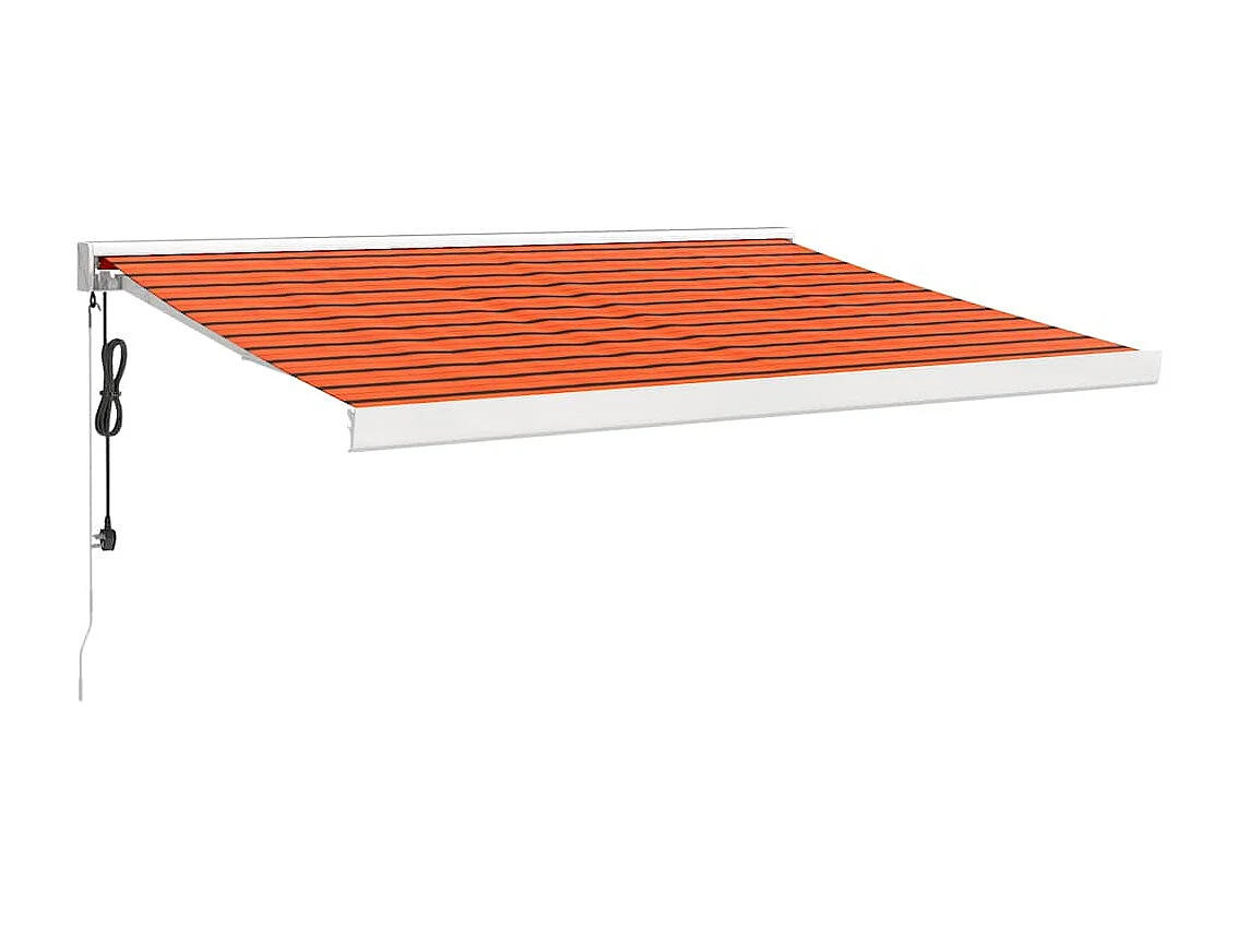 Auvent rétractable orange et marron 3,5x2,5m tissu et aluminium