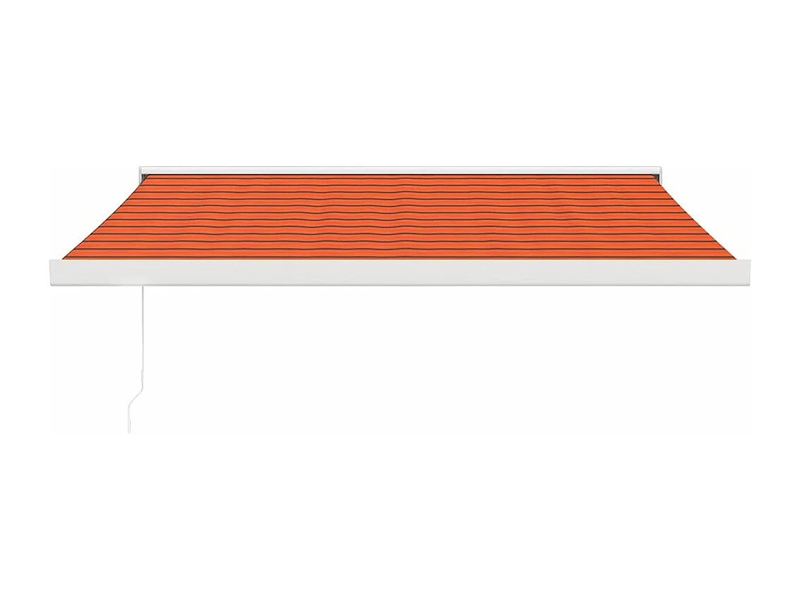 Auvent rétractable orange et marron 3,5x2,5m tissu et aluminium