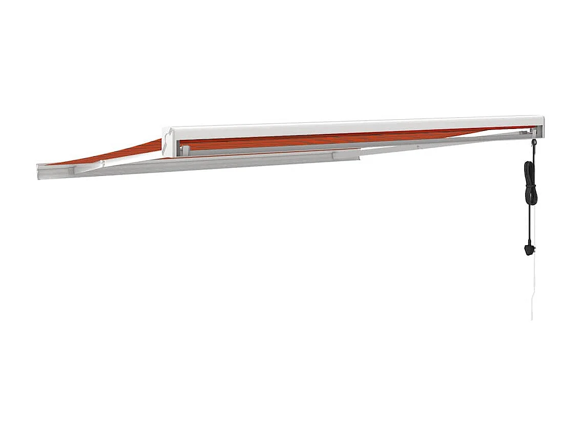 Auvent rétractable orange et marron 3,5x2,5m tissu et aluminium