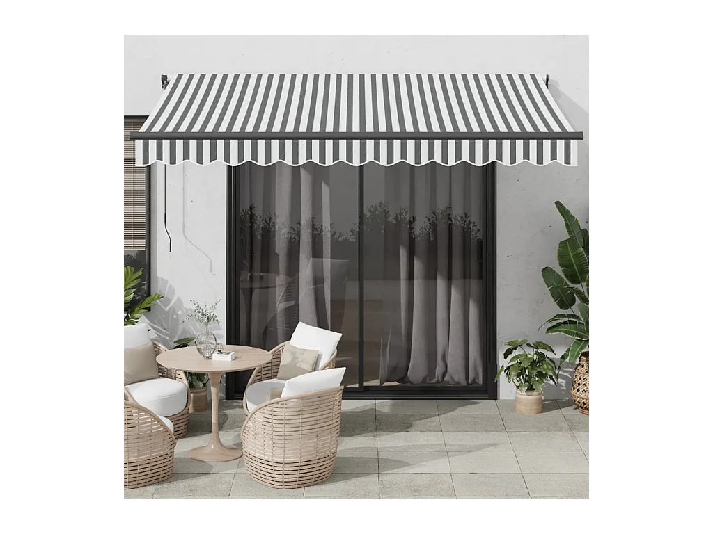 Auvent rétractable automatique anthracite et blanc 350x250 cm