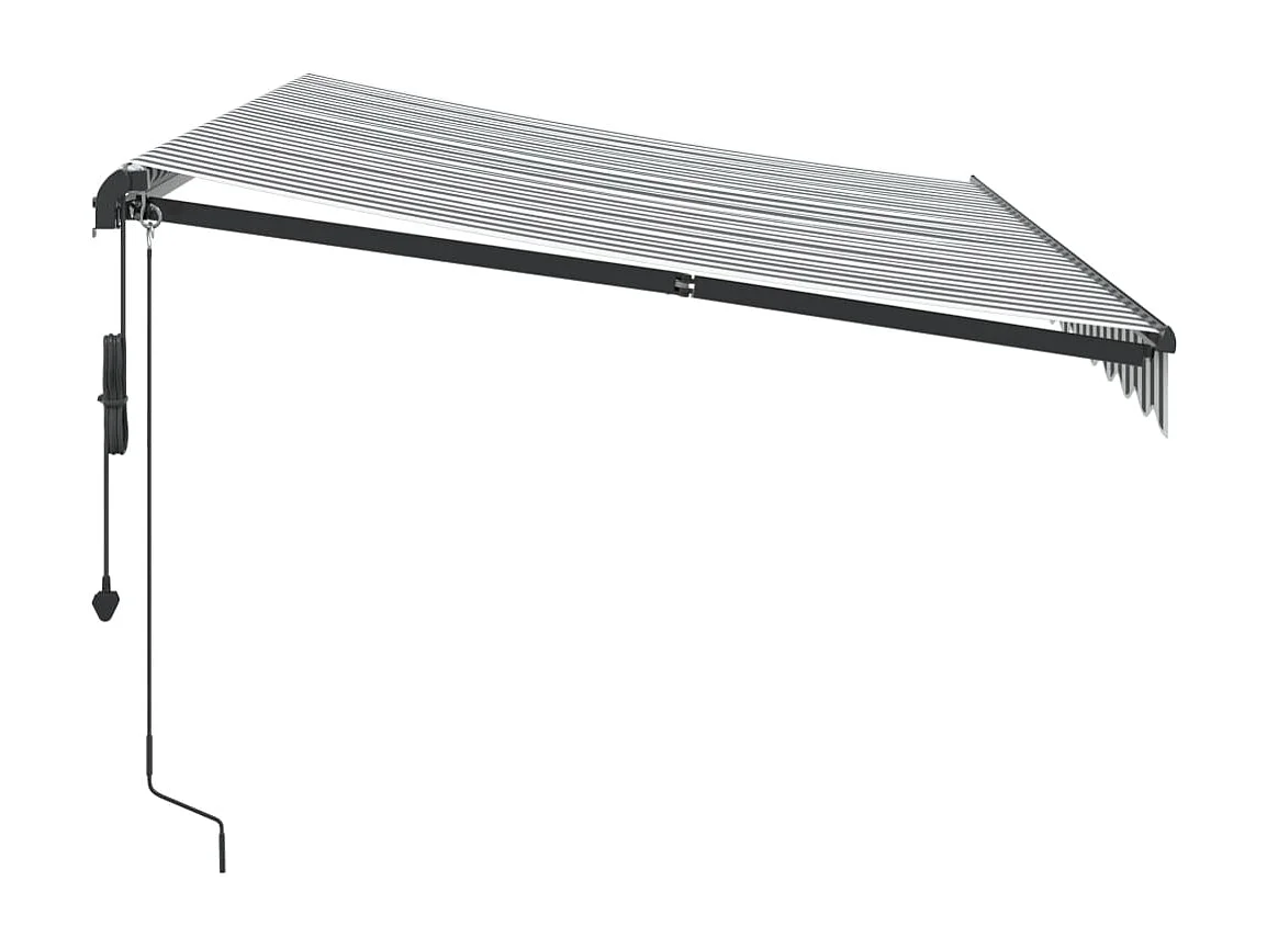 Tenda da sole retrattile automatica antracite e bianca 350x250 cm