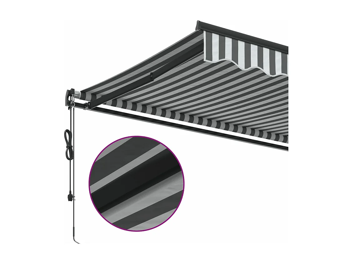 Tenda da sole retrattile automatica antracite e bianca 350x250 cm