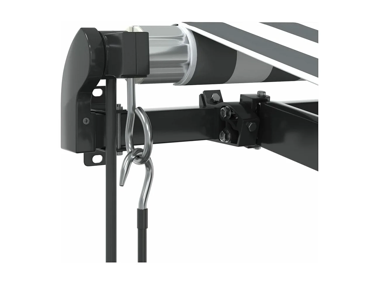 Tenda da sole retrattile automatica antracite e bianca 350x250 cm