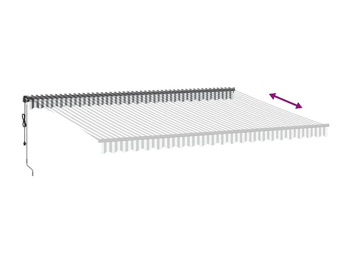 Auvent rétractable automatique avec LED anthracite et blanc