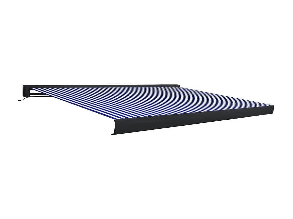 Estor cofre motorizado 350x250 cm Azul y blanco