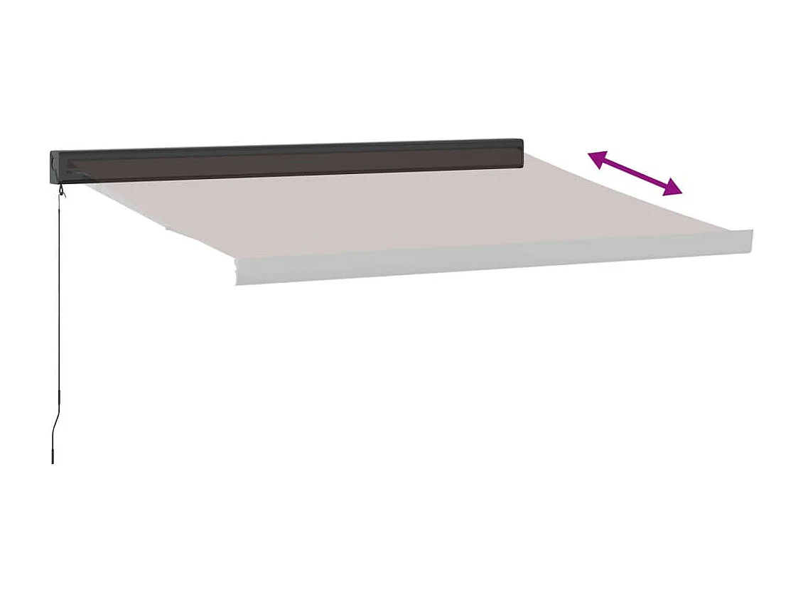 Braune einziehbare manuelle Markise 350x250 cm