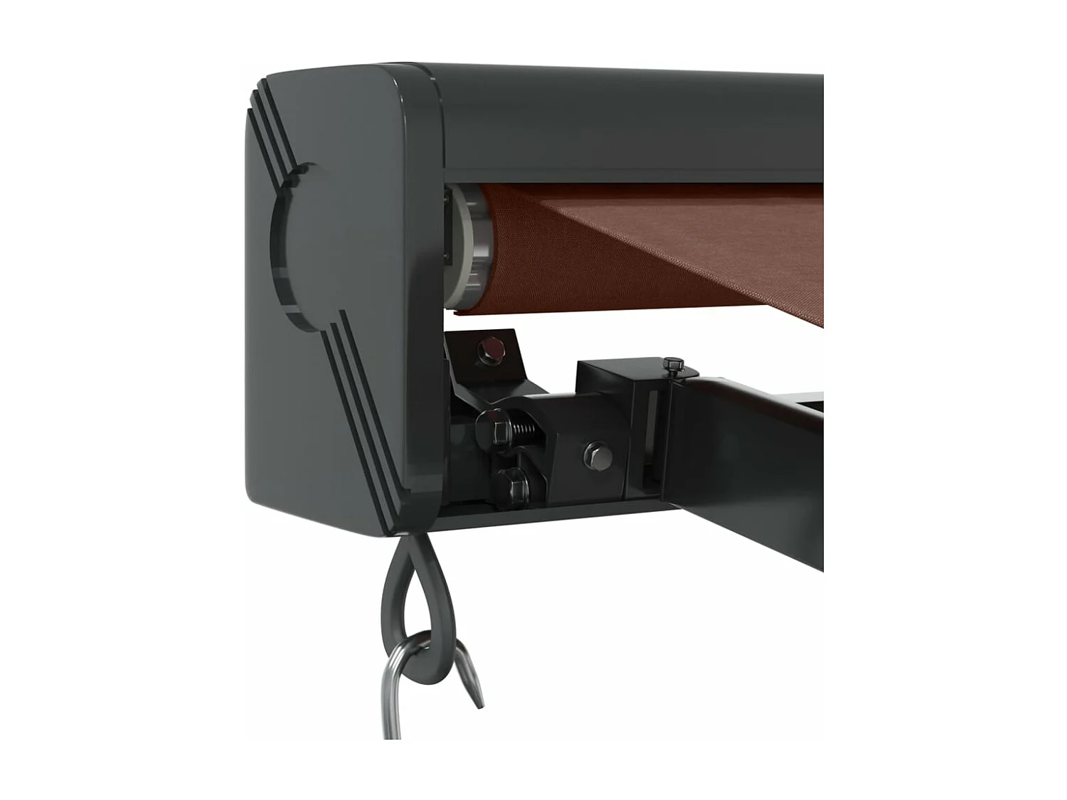 Braune einziehbare manuelle Markise 350x250 cm