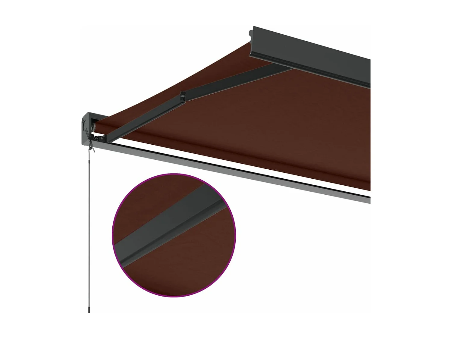 Braune einziehbare manuelle Markise 350x250 cm