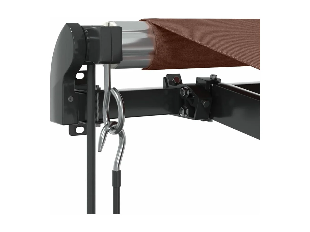 Auvent rétractable automatique avec LED marron 450x350 cm