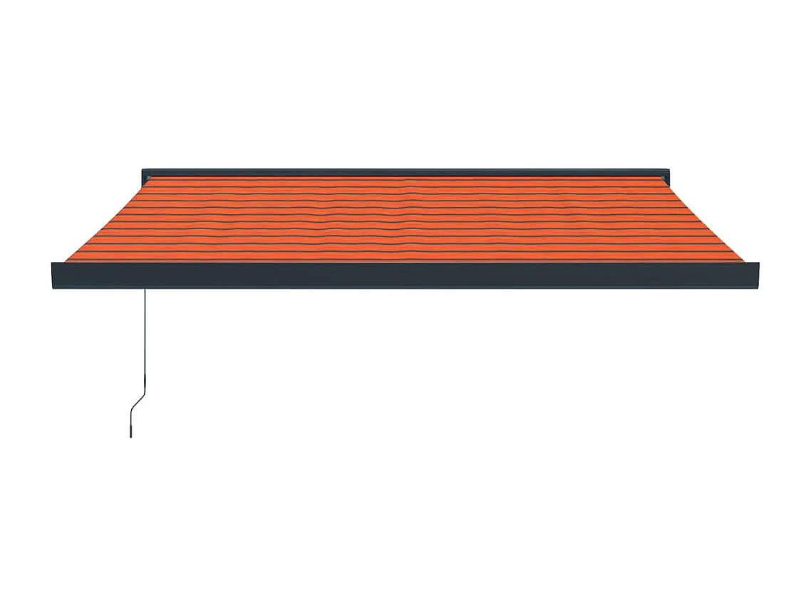 Auvent rétractable orange et marron 3,5x2,5m tissu et aluminium