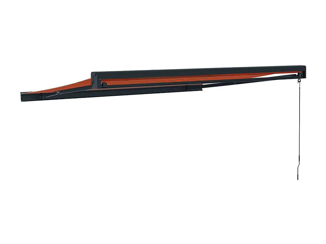 Auvent rétractable orange et marron 3,5x2,5m tissu et aluminium