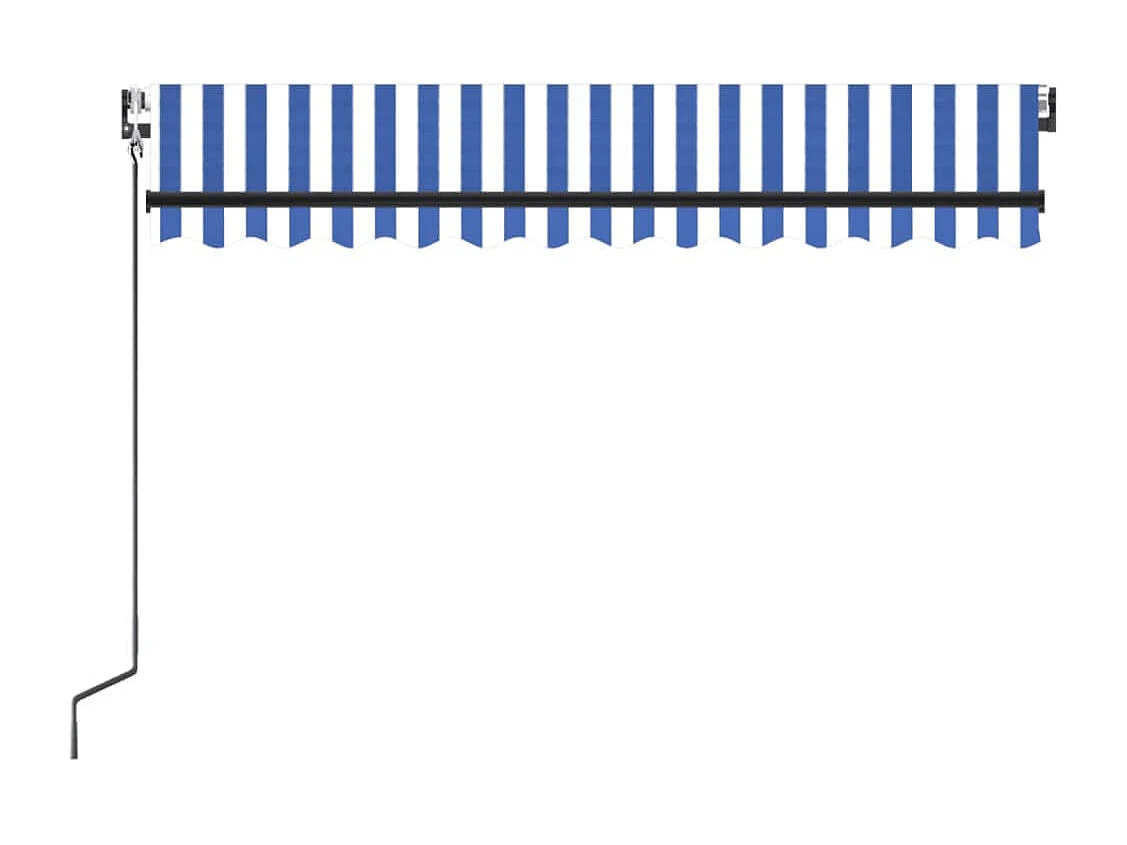 Sensor de vento automático para toldo/LED 300x250 cm Azul e branco