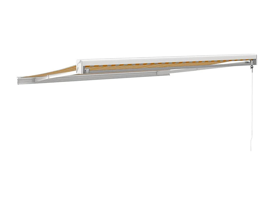 Auvent rétractable jaune et blanc 3x2,5 m tissu et aluminium