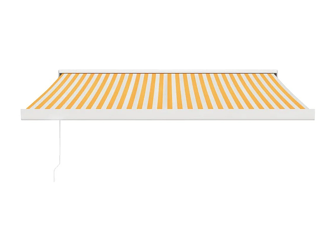Auvent rétractable jaune et blanc 3x2,5 m tissu et aluminium
