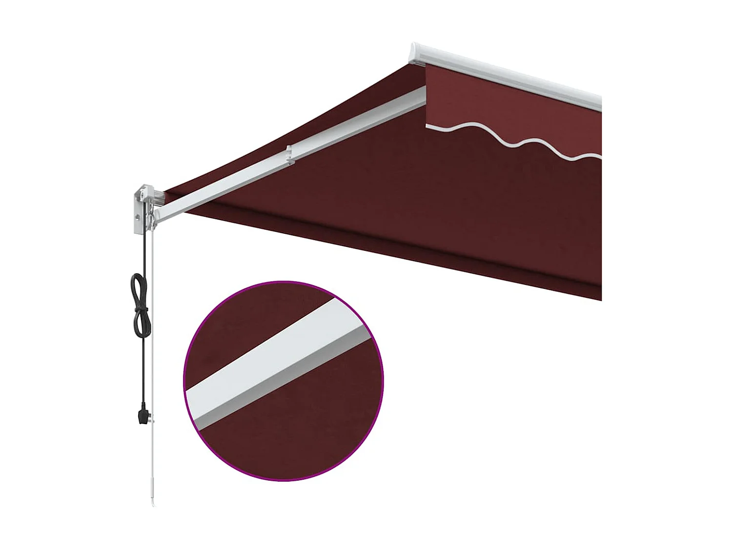 Tenda da sole retrattile automatica bordeaux 350x250 cm