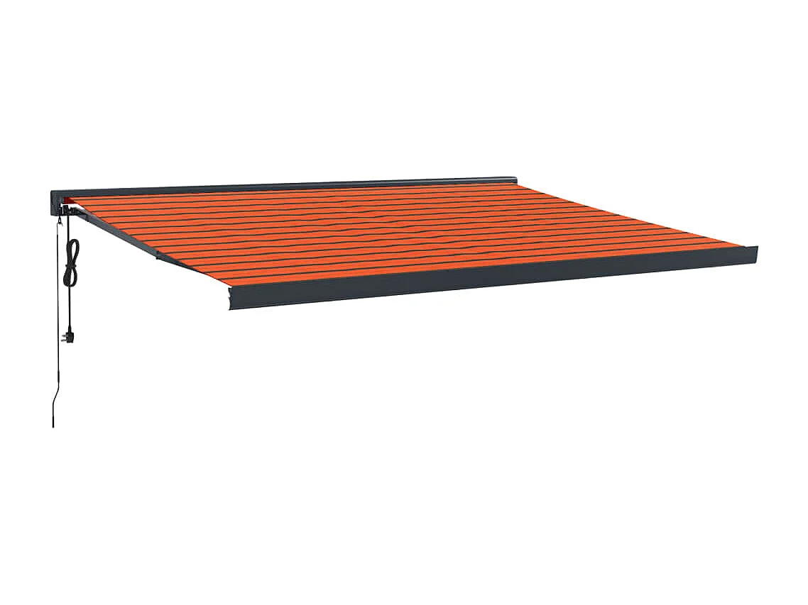 Auvent rétractable orange et marron 4x3 m tissu et aluminium