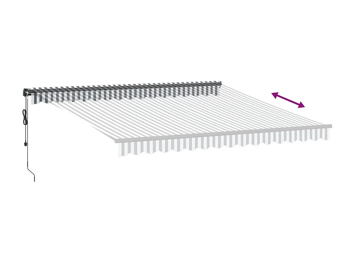 Tenda da sole retrattile automatica antracite e bianca 400x300 cm