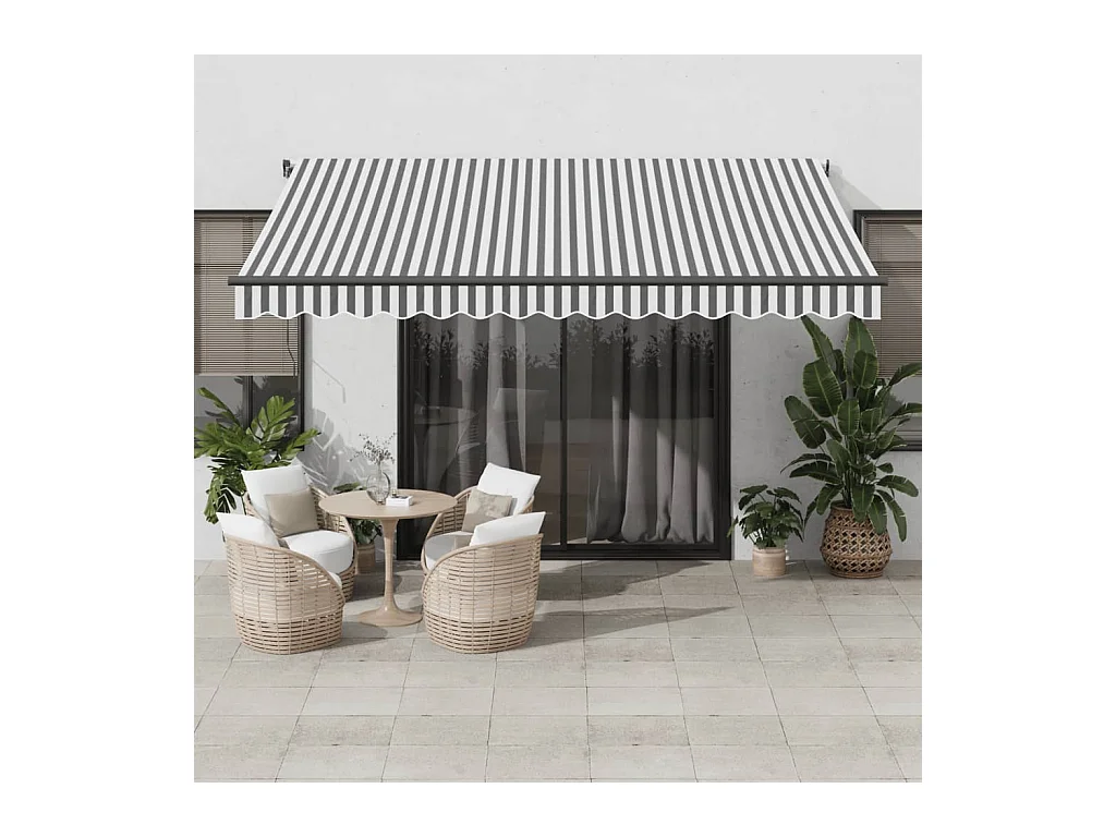 Auvent rétractable automatique anthracite et blanc 400x300 cm
