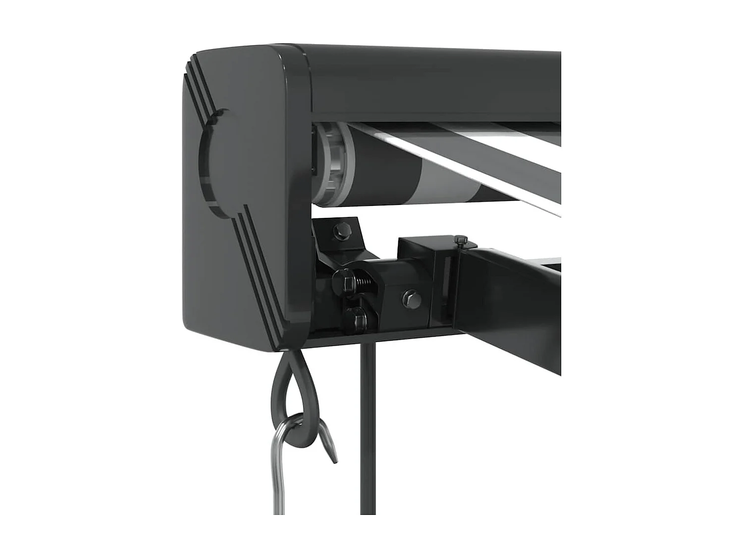 Auvent rétractable anthracite et blanc 3,5x2,5m tissu/aluminium