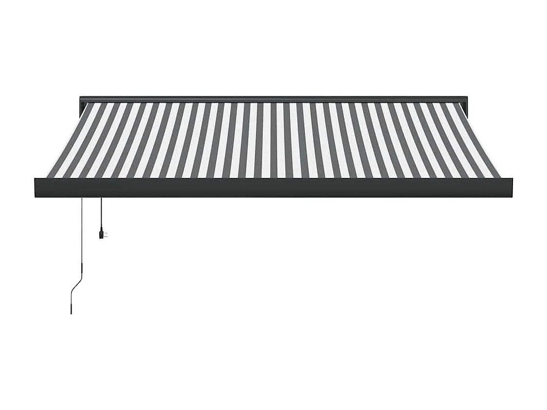 Auvent rétractable anthracite et blanc 3,5x2,5m tissu/aluminium