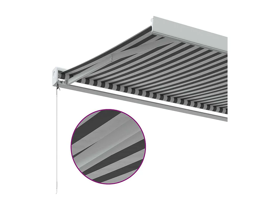 Auvent rétractable anthracite et blanc 3,5x2,5m tissu/aluminium
