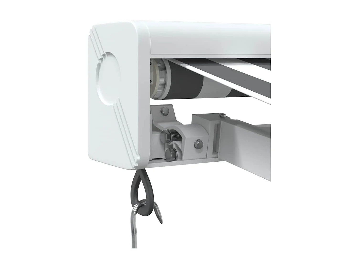 Auvent rétractable anthracite et blanc 3,5x2,5m tissu/aluminium