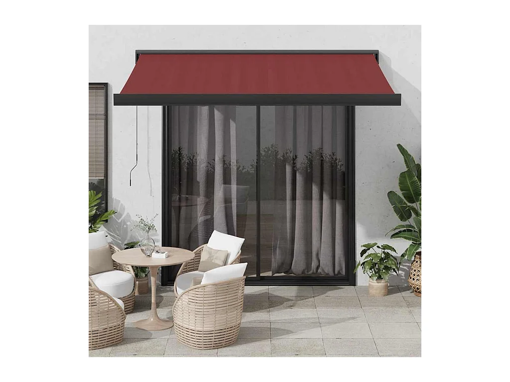 Auvent rétractable automatique bordeaux 300x250 cm