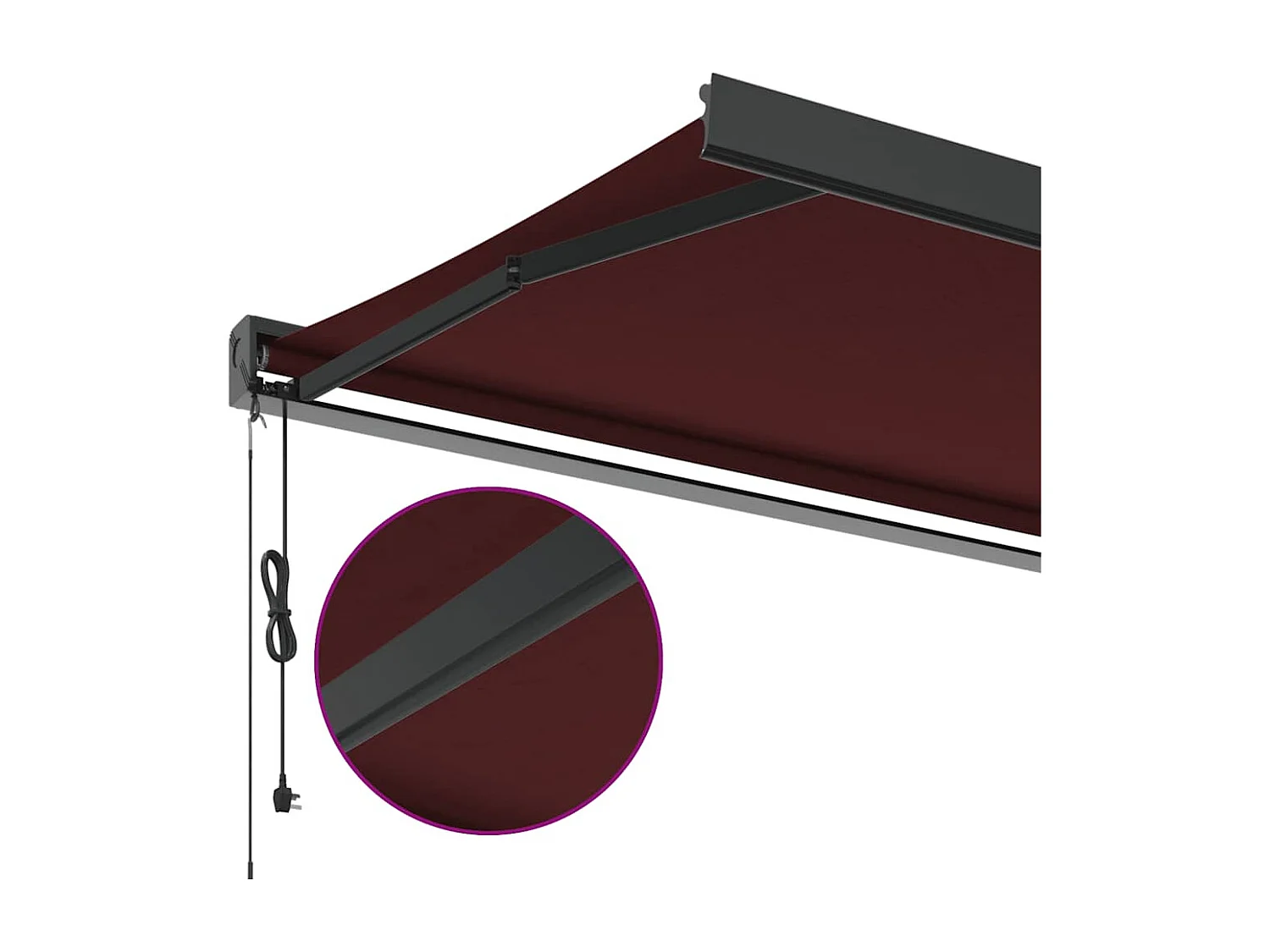 Toldo retrátil automático bordô 300x250 cm