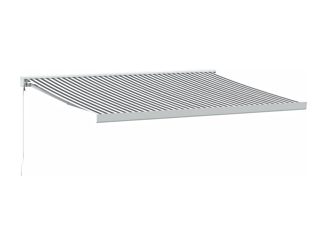 Auvent rétractable anthracite et blanc 4,5x3 m tissu/aluminium