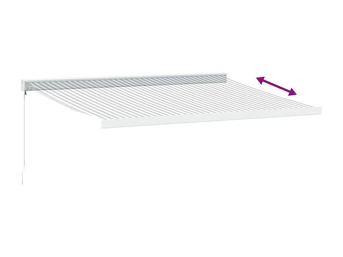 Auvent rétractable anthracite et blanc 4,5x3 m tissu/aluminium