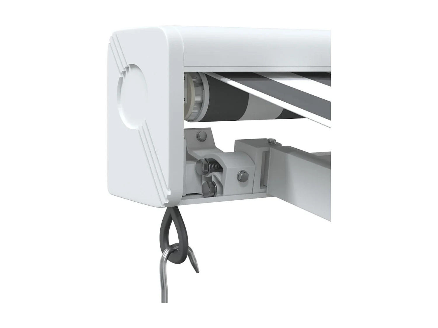 Auvent rétractable anthracite et blanc 4,5x3 m tissu/aluminium