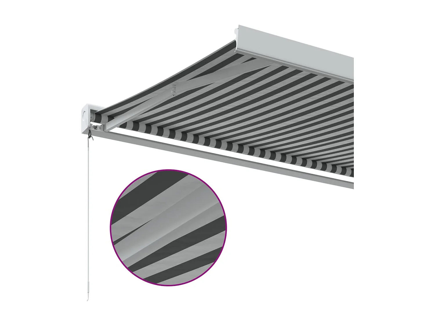 Auvent rétractable anthracite et blanc 4,5x3 m tissu/aluminium