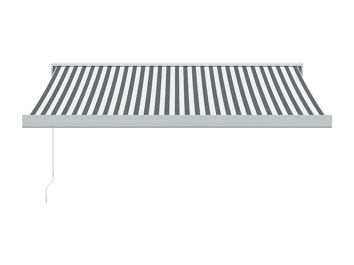 Ausziehbare Markise anthrazit/weiß 3x2,5 m Stoff und Aluminium